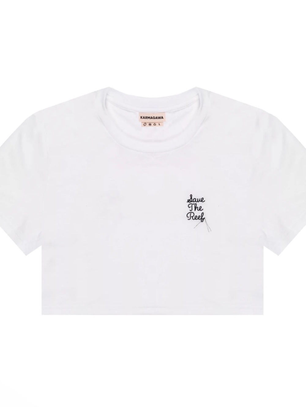 Karmagawa White 'Save The Reef' Cropped Tee